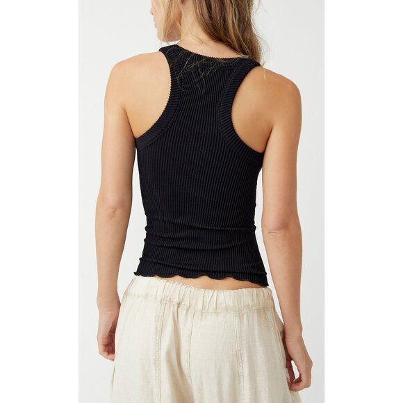 🆕 FREE PEOPLE Ribbed Seamless Tank / Black - Picture 5 of 6